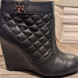 Black Tory Burch Quilted Ankle Boots | Size 8